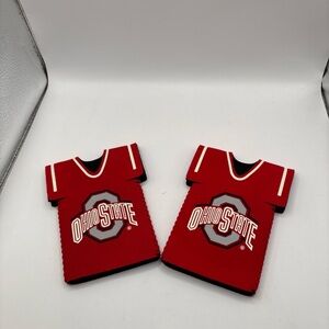 Pair Of (2) Ohio State Buckeyes Foam Bottle Jersey Coozie Logo -NCAA Big Ten.